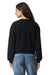 American Apparel RF494 Womens ReFlex Fleece Crewneck Sweatshirt Black Model Back