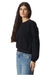 American Apparel RF494 Womens ReFlex Fleece Crewneck Sweatshirt Black Model Side