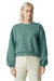 American Apparel RF494 Womens ReFlex Fleece Crewneck Sweatshirt Arctic Green Model Front