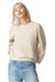 American Apparel RF494 Womens ReFlex Fleece Crewneck Sweatshirt Bone Model Front