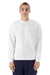 American Apparel RF496 Mens ReFlex Fleece Crewneck Sweatshirt White Model Front