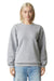 American Apparel RF496 Mens ReFlex Fleece Crewneck Sweatshirt Heather Grey Model Front