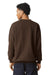 American Apparel RF496 Mens ReFlex Fleece Crewneck Sweatshirt Brown Model Back