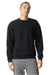 American Apparel RF496 Mens ReFlex Fleece Crewneck Sweatshirt Black Model Front