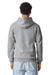 American Apparel RF497 Mens ReFlex Fleece Full Zip Hooded Sweatshirt Hoodie w/ Pockets Heather Grey Model Back