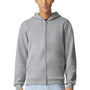 American Apparel Mens ReFlex Fleece Full Zip Hooded Sweatshirt Hoodie w/ Pockets - Heather Grey