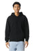 American Apparel RF497 Mens ReFlex Fleece Full Zip Hooded Sweatshirt Hoodie w/ Pockets Black Model Front