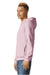 American Apparel RF497 Mens ReFlex Fleece Full Zip Hooded Sweatshirt Hoodie w/ Pockets Blush Pink Model Side