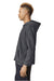 American Apparel RF498 Mens ReFlex Fleece Hooded Sweatshirt Hoodie w/ Pouch Pocket Asphalt Grey Model Side
