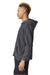 American Apparel RF498 Mens ReFlex Fleece Hooded Sweatshirt Hoodie Asphalt Grey Model Side