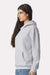 American Apparel RF498 Mens ReFlex Fleece Hooded Sweatshirt Hoodie Heather Grey Model Side