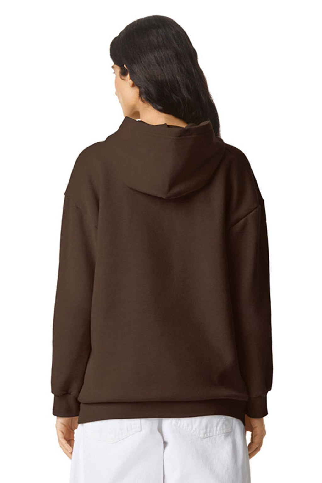 American Apparel RF498 Mens ReFlex Fleece Hooded Sweatshirt Hoodie w/ Pouch Pocket Brown Model Back