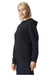 American Apparel RF498 Mens ReFlex Fleece Hooded Sweatshirt Hoodie w/ Pouch Pocket Black Model Side
