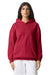 American Apparel RF498 Mens ReFlex Fleece Hooded Sweatshirt Hoodie w/ Pouch Pocket Cardinal Red Model Front