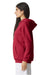 American Apparel RF498 Mens ReFlex Fleece Hooded Sweatshirt Hoodie w/ Pouch Pocket Cardinal Red Model Side
