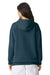 American Apparel RF498 Mens ReFlex Fleece Hooded Sweatshirt Hoodie w/ Pouch Pocket Sea Blue Model Back