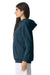 American Apparel RF498 Mens ReFlex Fleece Hooded Sweatshirt Hoodie Sea Blue Model Side