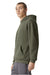 American Apparel RF498 Mens ReFlex Fleece Hooded Sweatshirt Hoodie w/ Pouch Pocket Lieutenant Green Model Side