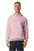 American Apparel RF498 Mens ReFlex Fleece Hooded Sweatshirt Hoodie w/ Pouch Pocket Blush Pink Model Front
