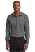 Red House RH390 Mens Nailhead Wrinkle Resistant Long Sleeve Button Down Shirt Black Model Front