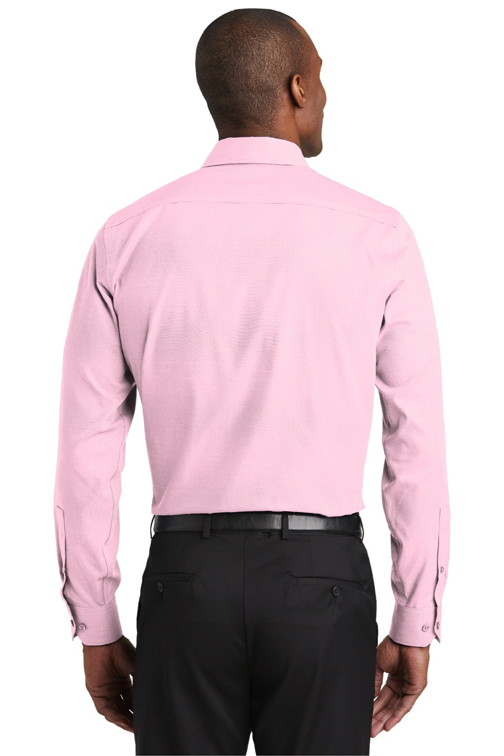 Red House RH390 Mens Nailhead Wrinkle Resistant Long Sleeve Button Down Shirt Pink Model Back