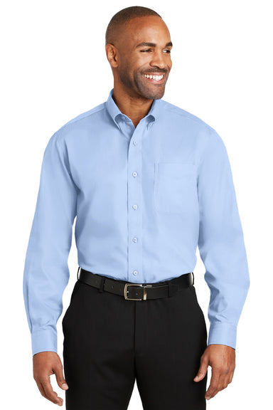 Red House RH60 Mens Wrinkle Resistant Long Sleeve Button Down Shirt w/ Pocket Light Blue Model Front