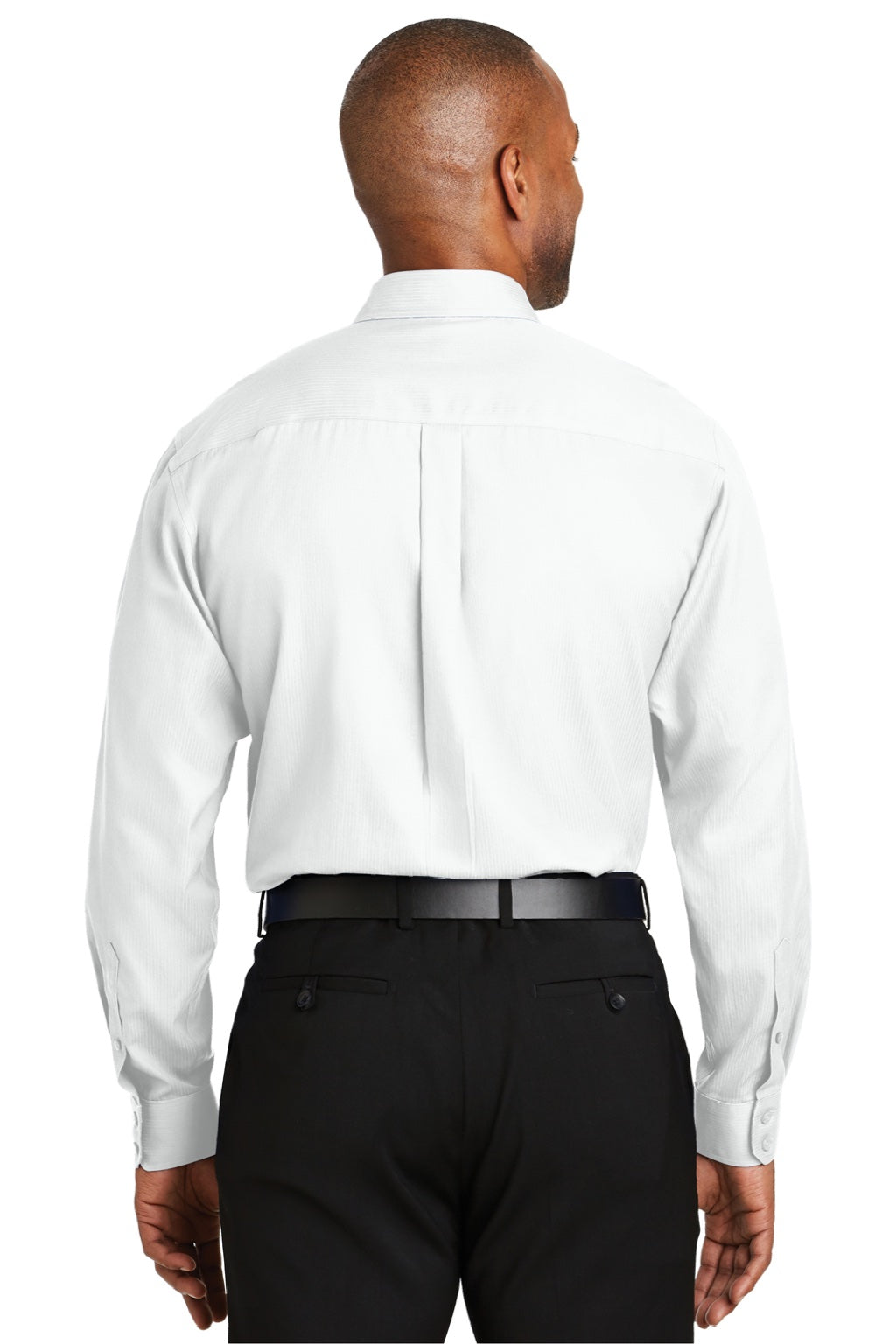 Red House RH60 Mens Wrinkle Resistant Long Sleeve Button Down Shirt w/ Pocket White Model Back