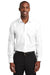 Red House RH620 Mens Pinpoint Oxford Wrinkle Resistant Long Sleeve Button Down Shirt White Model Front