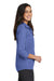 Red House RH690 Womens Nailhead Wrinkle Resistant 3/4 Sleeve Button Down Shirt Mediterranean Blue Model Side