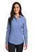 Red House RH71 Womens Wrinkle Resistant Long Sleeve Button Down Shirt Blue Model Front