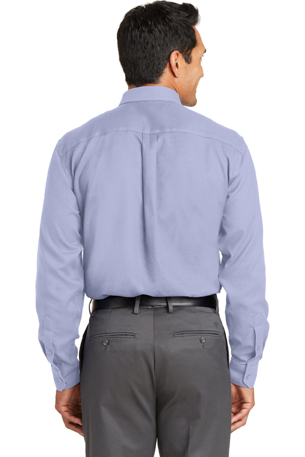 Red House RH76 Mens Wrinkle Resistant Long Sleeve Button Down Shirt w/ Pocket Dress Shirt Blue Model Back