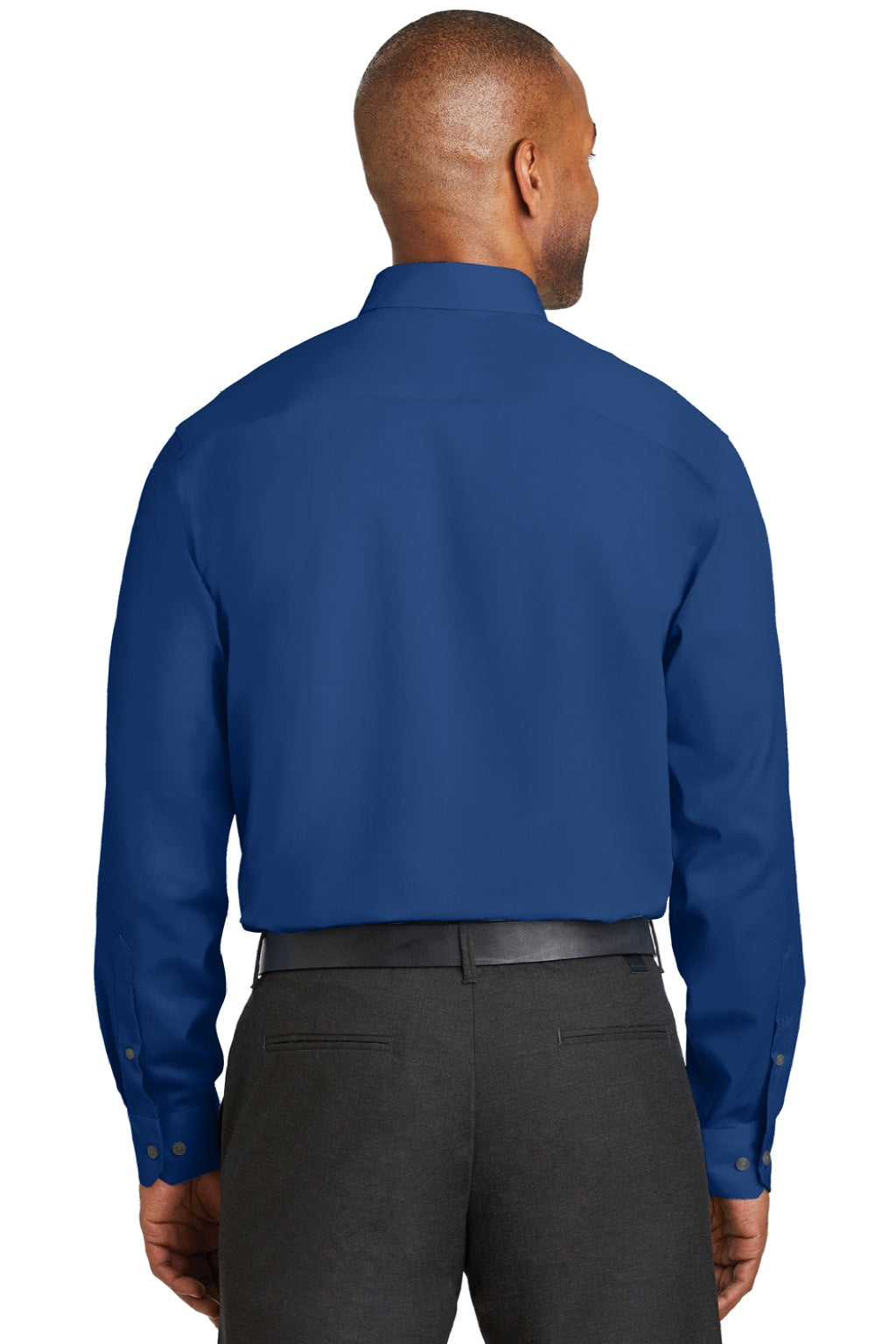 Red House RH78 Mens Wrinkle Resistant Long Sleeve Button Down Shirt w/ Pocket Blue Horizon Model Back