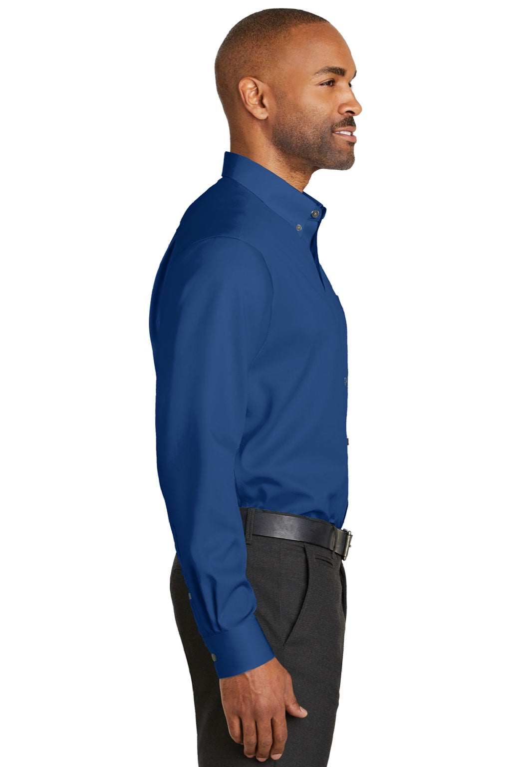 Red House RH78 Mens Wrinkle Resistant Long Sleeve Button Down Shirt w/ Pocket Blue Horizon Model Side