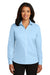 Red House RH79 Womens Wrinkle Resistant Long Sleeve Button Down Shirt Heritage Blue Model Front