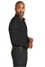 Red House RH80 Mens Wrinkle Resistant Long Sleeve Button Down Shirt w/ Pocket Black Model Side