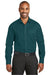 Red House RH80 Mens Wrinkle Resistant Long Sleeve Button Down Shirt w/ Pocket Bluegrass Green Model Front