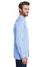 Artisan Collection RP220 Mens Microcheck Gingham Long Sleeve Button Down Shirt Light Blue/White Model Side