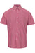 Artisan Collection RP221 Mens Microcheck Gingham Short Sleeve Button Down Shirt Red/White Model Flat Front