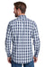 Artisan Collection RP250 Mens Mulligan Check Long Sleeve Button Down Shirt White/Navy Blue Model Back