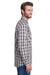 Artisan Collection RP250 Mens Mulligan Check Long Sleeve Button Down Shirt Steel Grey/Black Model Side
