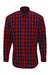 Artisan Collection RP250 Mens Mulligan Check Long Sleeve Button Down Shirt Red/Navy Blue Model Flat Front