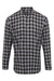 Artisan Collection RP250 Mens Mulligan Check Long Sleeve Button Down Shirt Steel Grey/Black Model Flat Front