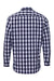 Artisan Collection RP250 Mens Mulligan Check Long Sleeve Button Down Shirt White/Navy Blue Model Flat Front