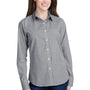Artisan Collection Womens Microcheck Gingham Long Sleeve Button Down Shirt - Black/White