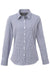 Artisan Collection RP320 Womens Microcheck Gingham Long Sleeve Button Down Shirt Navy Blue/White Model Flat Front