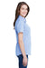 Artisan Collection RP321 Womens Microcheck Gingham Short Sleeve Button Down Shirt Light Blue/White Model Side