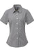 Artisan Collection RP321 Womens Microcheck Gingham Short Sleeve Button Down Shirt Black/White Model Flat Front