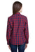 Artisan Collection RP350 Womens Mulligan Check Long Sleeve Button Down Shirt Red/Navy Blue Model Back