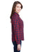 Artisan Collection RP350 Womens Mulligan Check Long Sleeve Button Down Shirt Red/Navy Blue Model Side