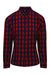 Artisan Collection RP350 Womens Mulligan Check Long Sleeve Button Down Shirt Red/Navy Blue Model Flat Front